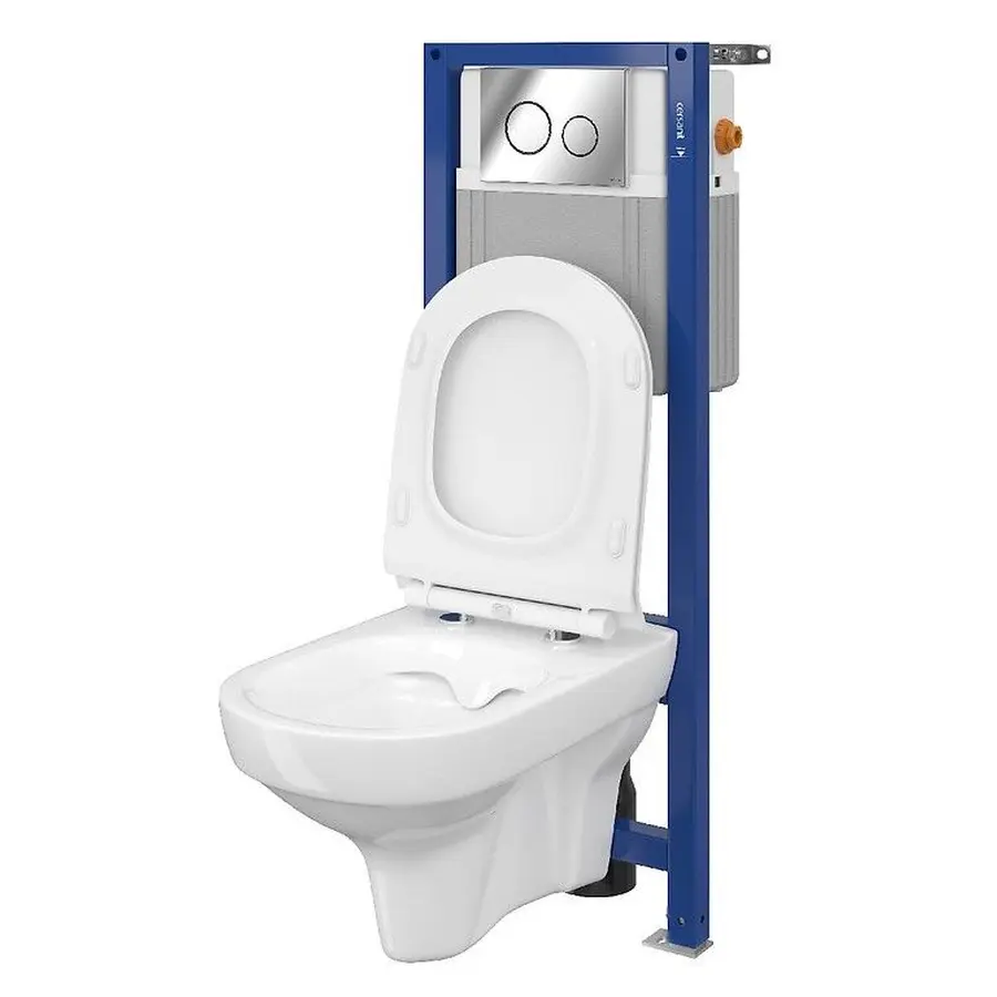 Комплект Cersanit CET B382 ин СИС-МА AQUA 22 MECH CITY CLEAN ON дюр. SLIM лифт кнопка GALAXY хром блеск