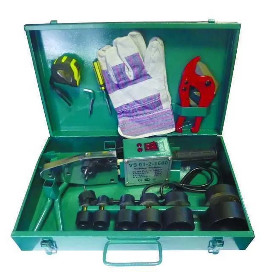 Паяльник PPR 1,6 кВт (в компл. Ножницы, перчатки, рулетка) для ППР d20-63