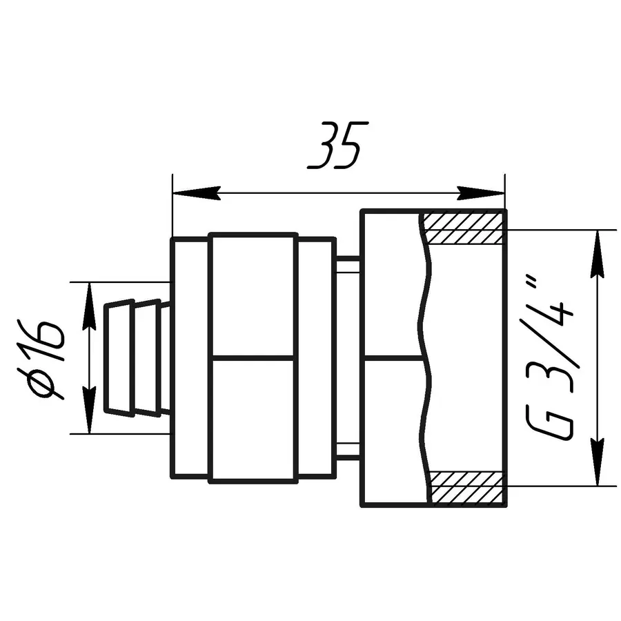 Муфта с внутренней резьбой APE ITALY 702 L 3 / 4x16