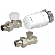 Набір Крани радіаторні прямі ARCO 1/2″ подача + зворотка + термоголовка KCT02 М30