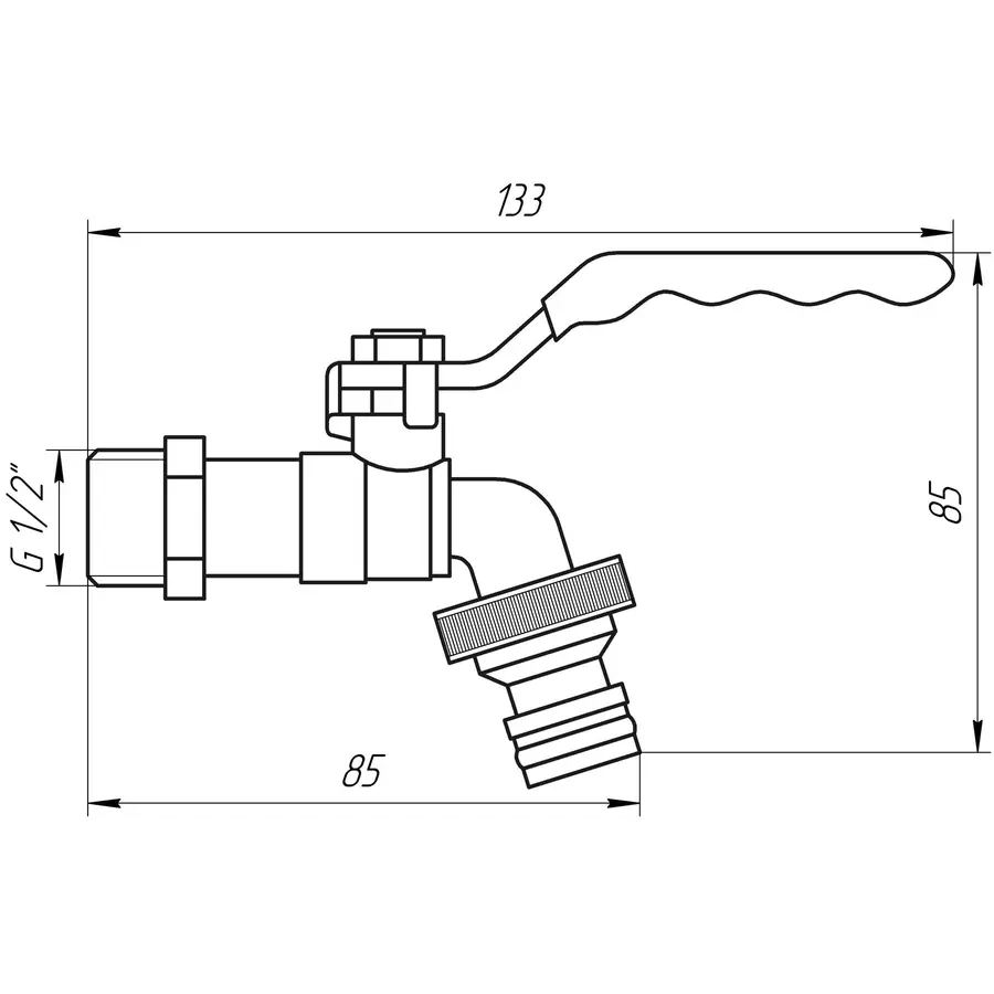 Кран кульовий для поливу Q PROFESSIONAL 1/2″ NV-QP155 + коннектор швидкоз'ємний