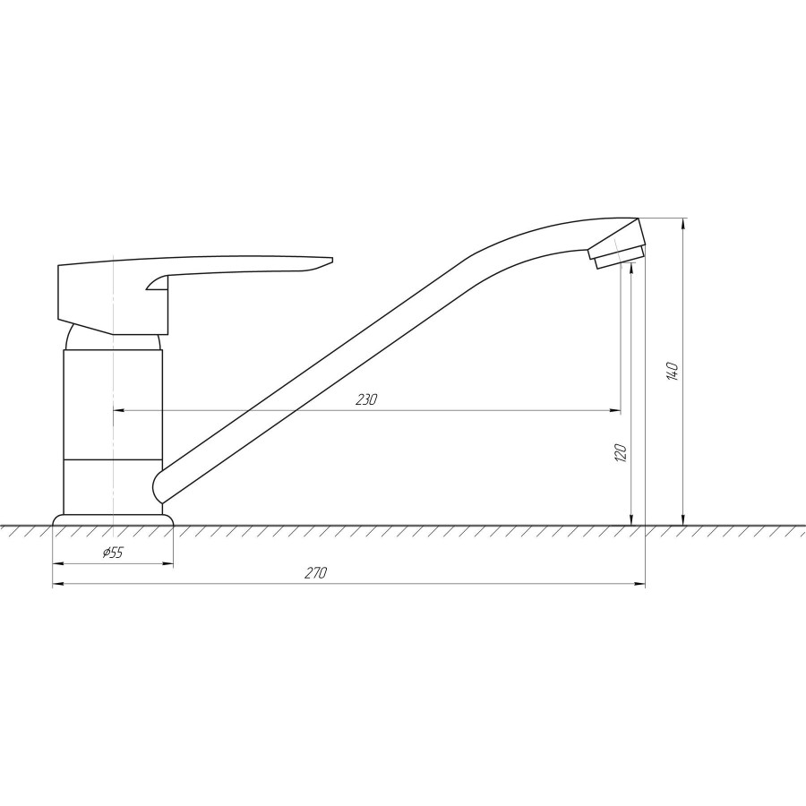 Смеситель для кухни CRISTAL SEVA GSV-0403-BIG латунь 