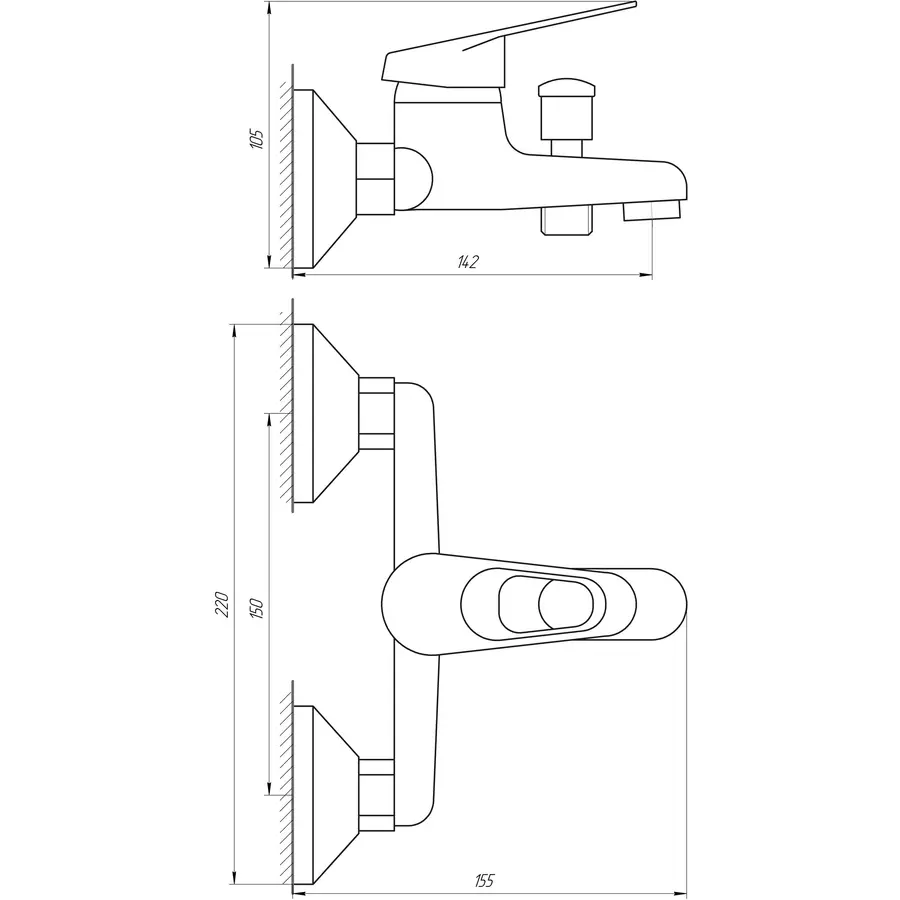 Змішувач для ванни BRAVO AMIX 35-BA-102