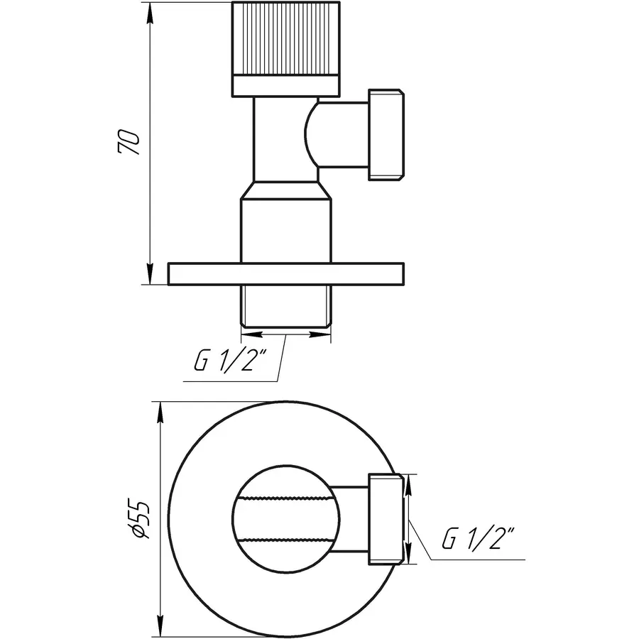 Кран кульовий кутовий SOLOMON 1/2″х1/2″ A7032