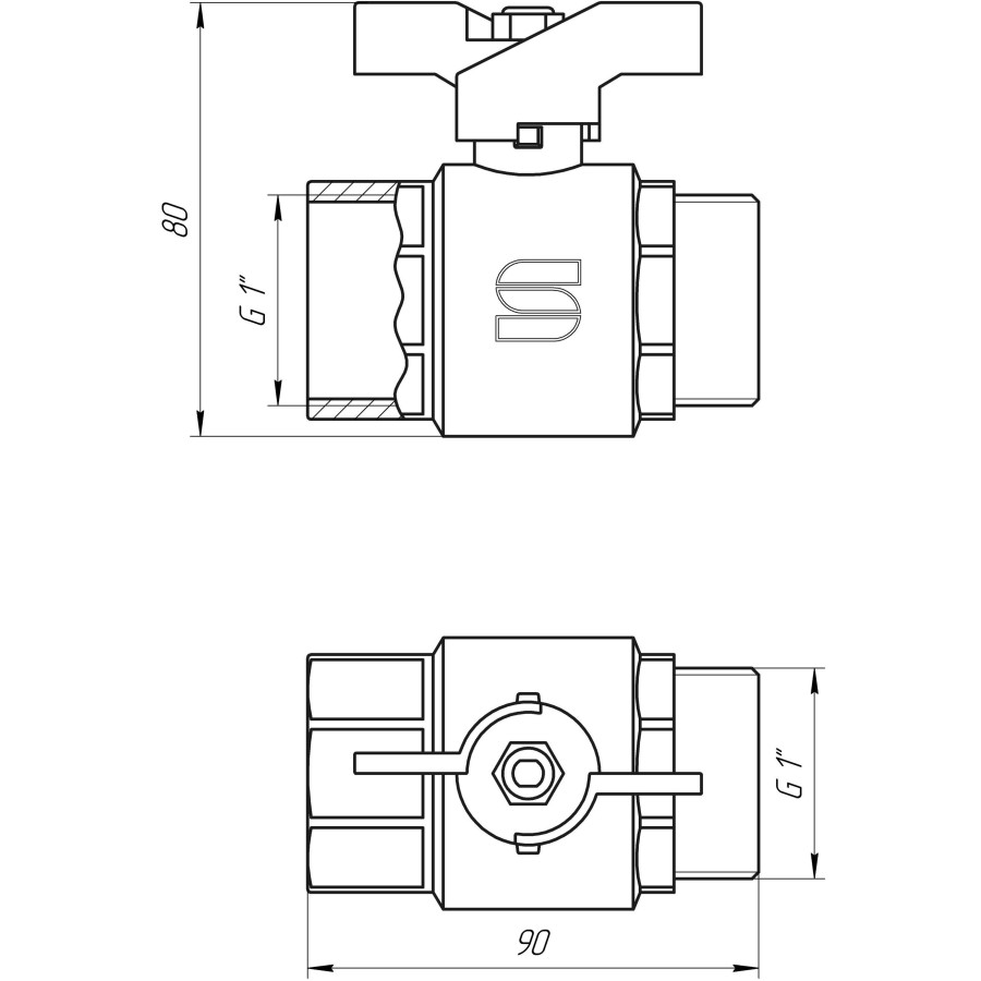 Кран шаровой прямой SELBA 1 "ЗВ ЖБ SL1508