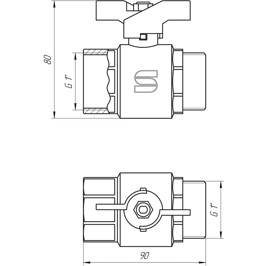 Кран шаровой прямой SELBA 1 "ЗВ ЖБ SL1508