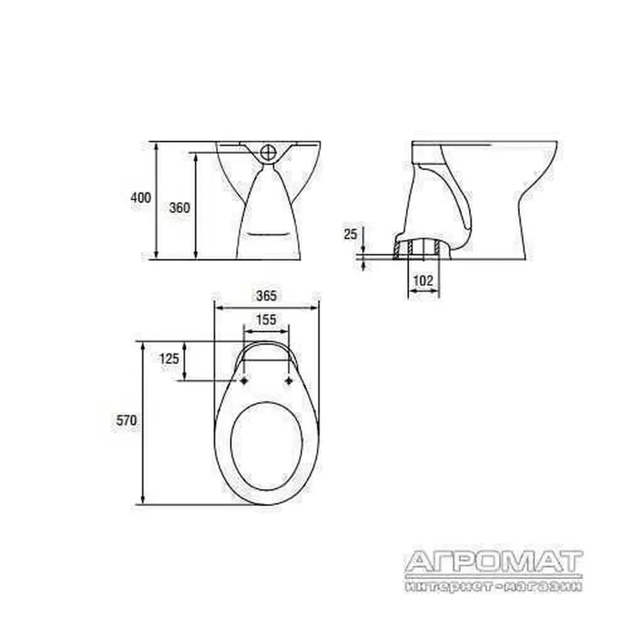 Унітаз компакту Cersanit PRESIDENT П 020/021 вертик