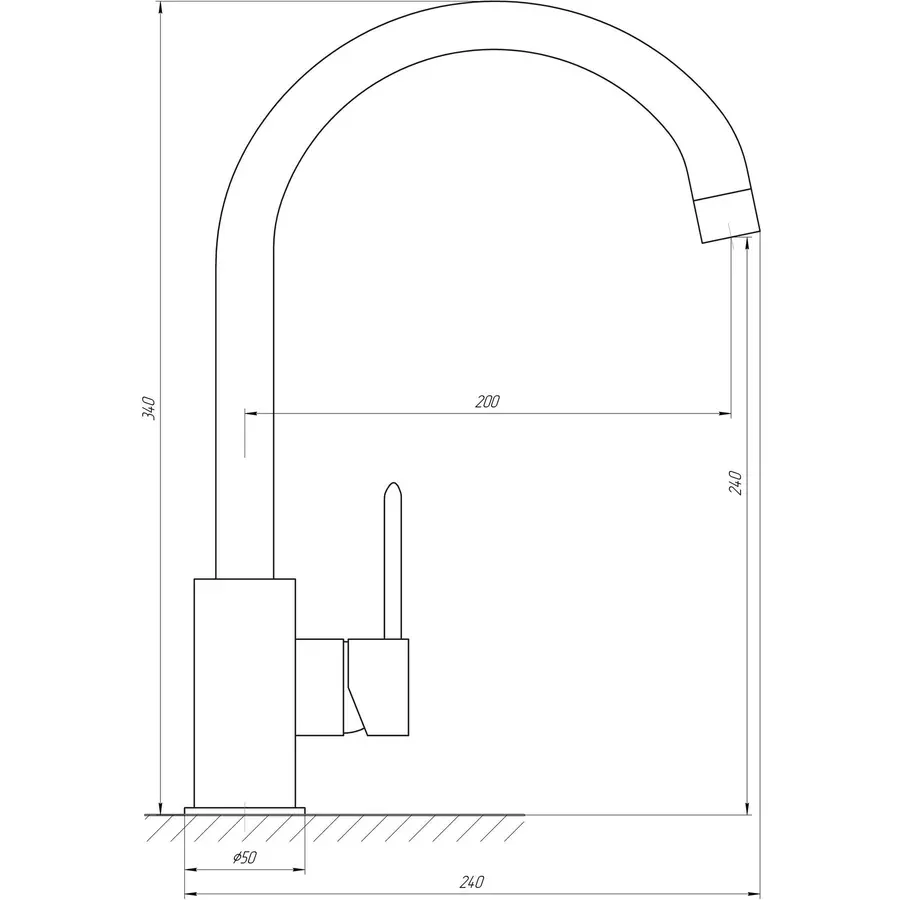 Змішувач для кухні TOPAZ BARTS TB 07403-H36-AU