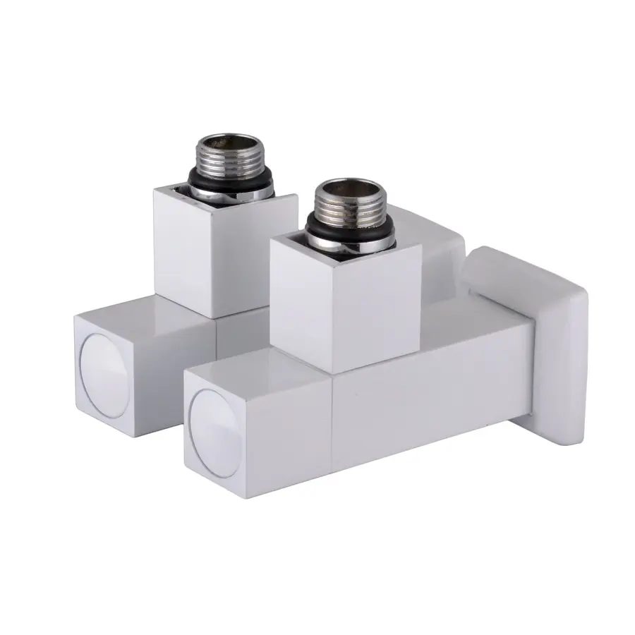 Набір Кран напівоборотний кутовий з американкою SOLOMON LUX 1/2″ CUBE WHITE 8888 (2шт.)