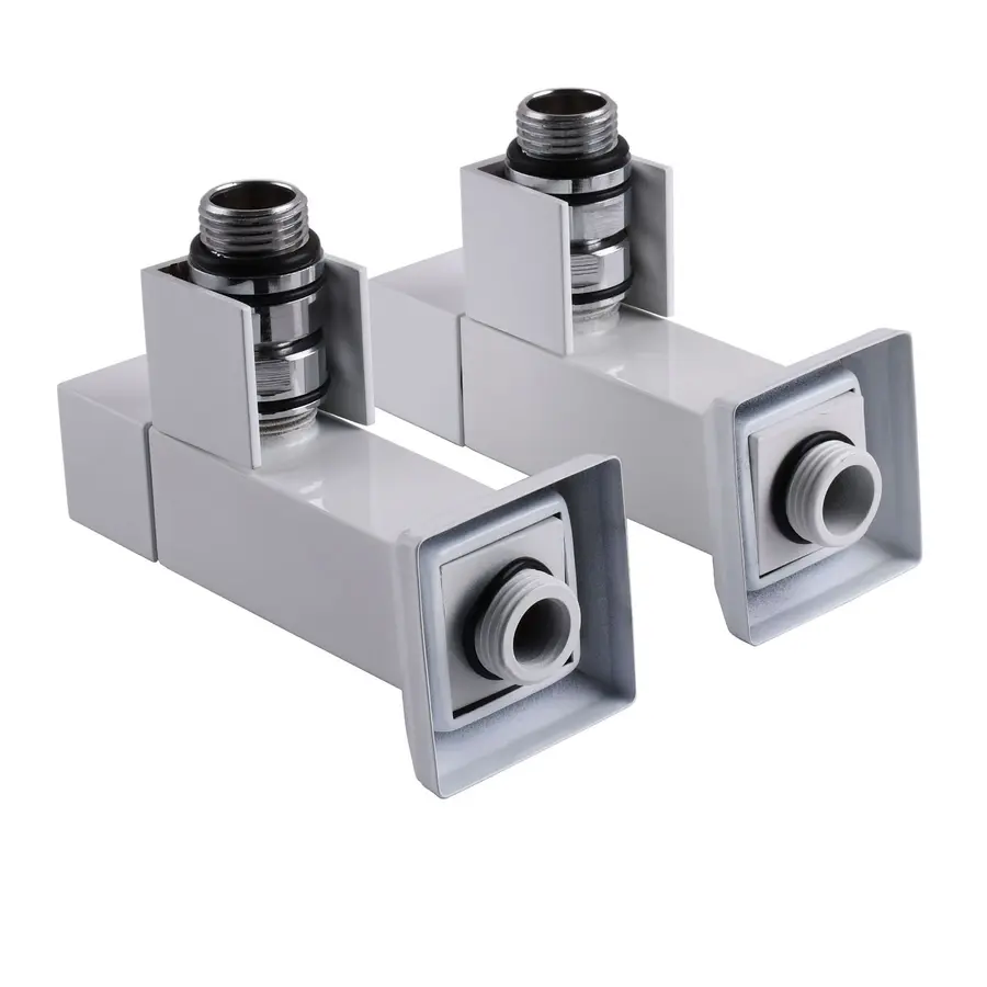 Набір Кран напівоборотний кутовий з американкою SOLOMON LUX 1/2″ CUBE WHITE 8888 (2шт.)