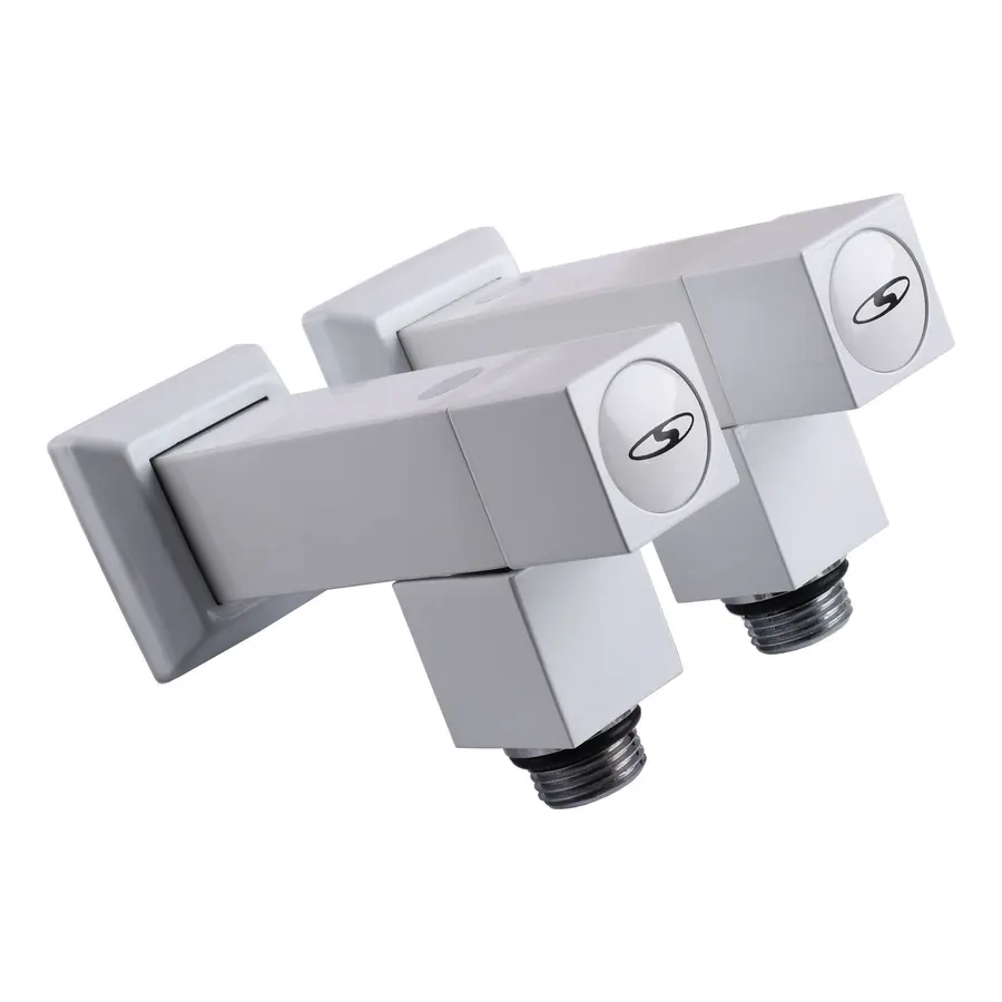 Набір Кран напівоборотний кутовий з американкою SOLOMON LUX 1/2″ CUBE WHITE 8888 (2шт.)