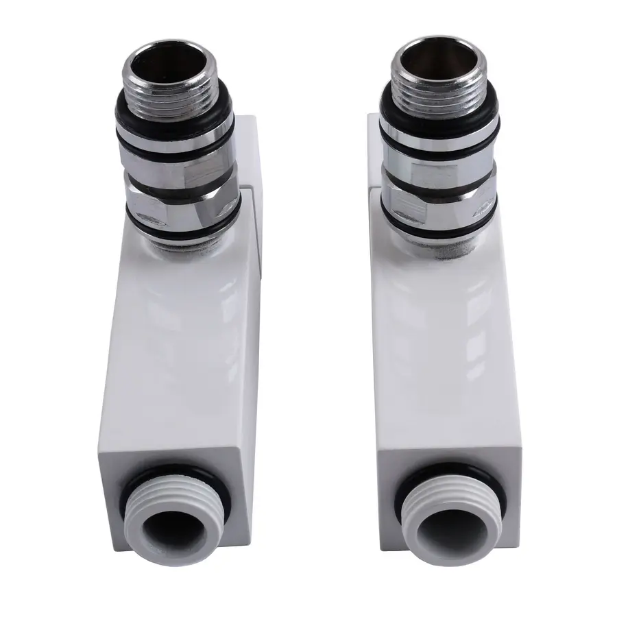 Набір Кран напівоборотний кутовий з американкою SOLOMON LUX 1/2″ CUBE WHITE 8888 (2шт.)