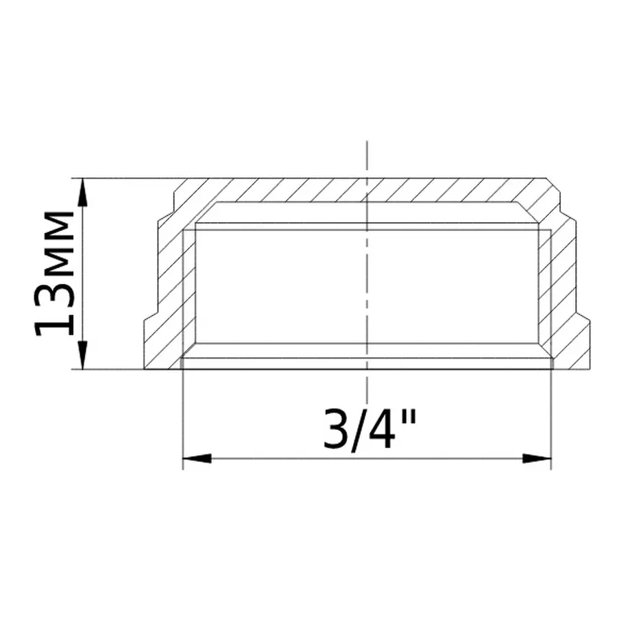 Заглушка нікельована 3/4″ВР штампована А1002А(нк) VA