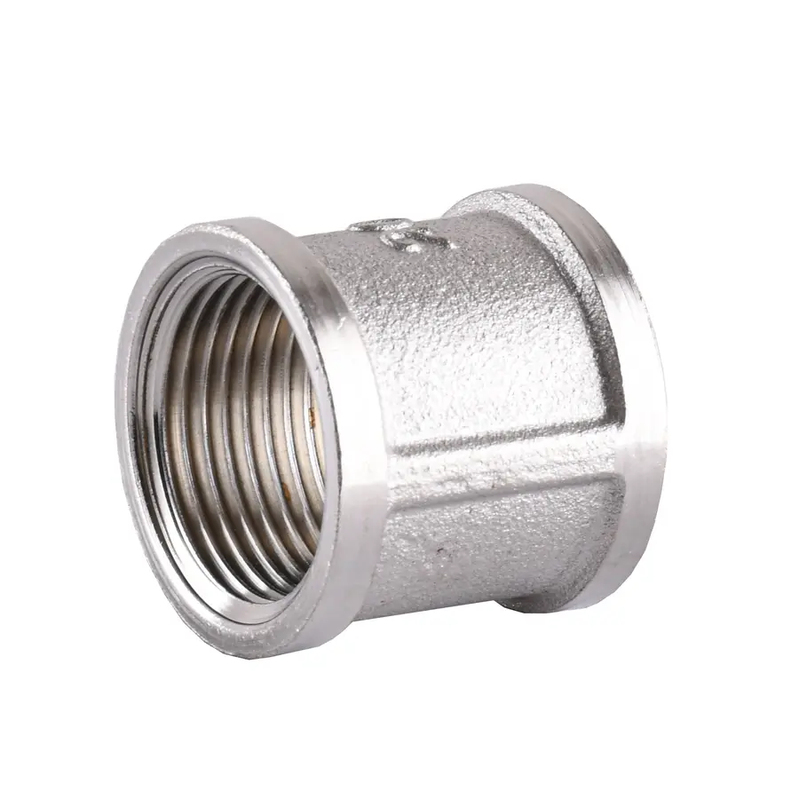 Муфта нікельована 3/4″ВР х 3/4″ВР ливарна А0302А(нк) VA