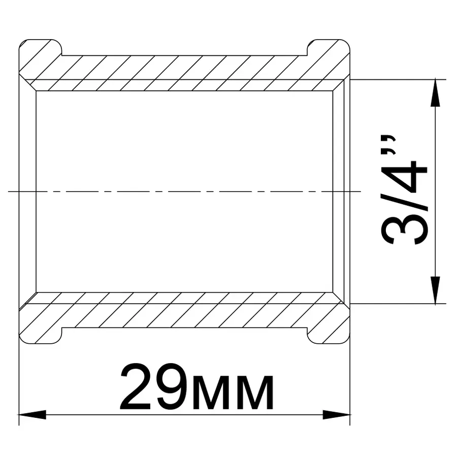 Муфта нікельована 3/4″ВР х 3/4″ВР ливарна А0302А(нк) VA