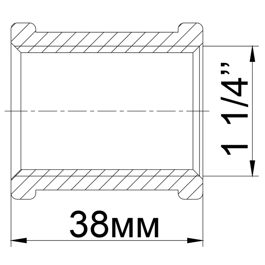 Муфта нікельована 1 1/4″ВР х 1 1/4″ВР ливарна А0308А(нк) VA