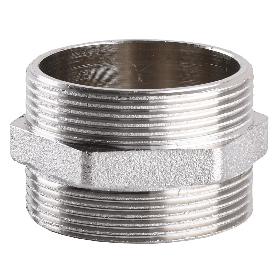 Ніпель нікельований 2″ЗР х 2″ЗР штампований А0536А(нк)