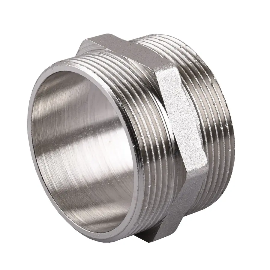 Ніпель нікельований 2″ЗР х 2″ЗР штампований А0536А(нк)