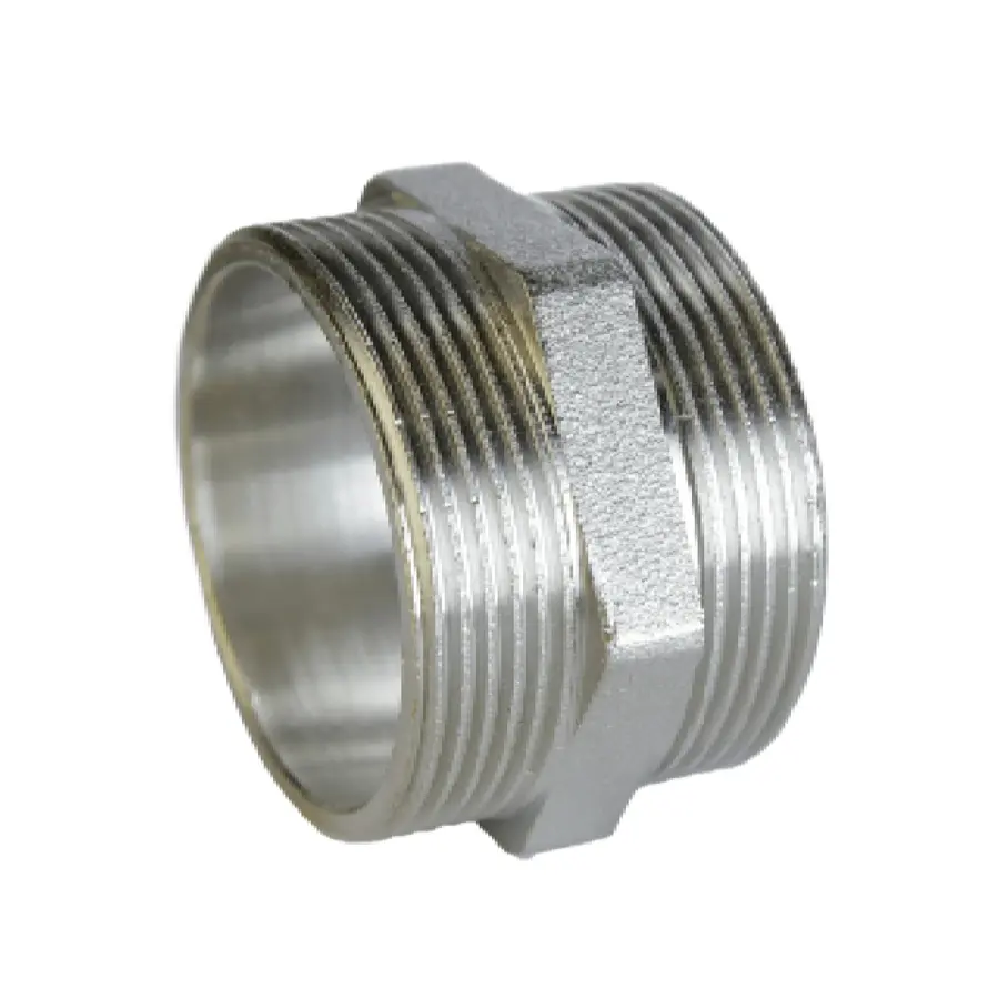 Ніпель нікельований 2″ЗР х 2″ЗР штампований А0536А(нк)