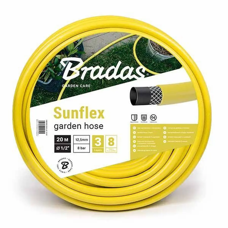 Шланг для поливу SUNFLEX 3/4″ - 50м Bradas Польща жовтий WMS3/450