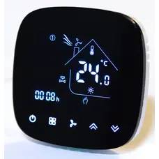 Термостат квадратний сенсорний чорний, 2 канали /HESSWAY/