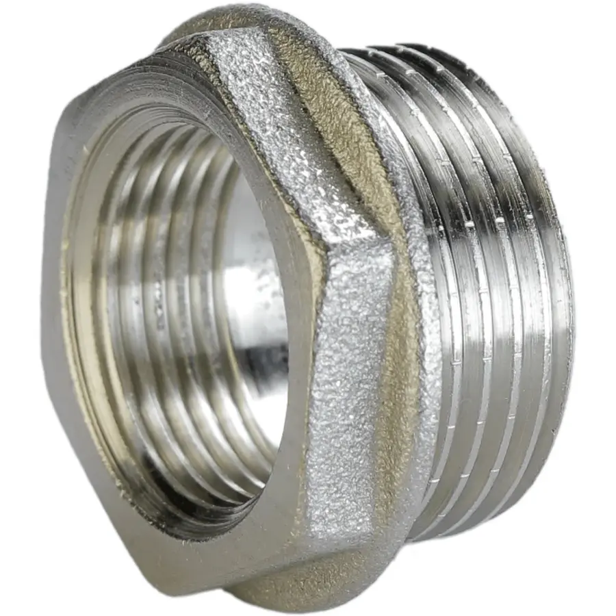 Футорка нікельвана 1 1/2″ЗР х 1 1/4″ВР штампована А0754А(нк)