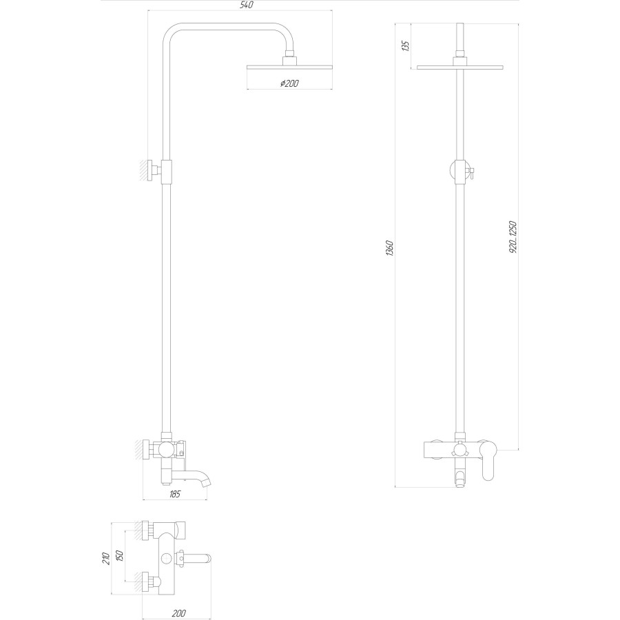 Душевая система Globus Lux DS0002