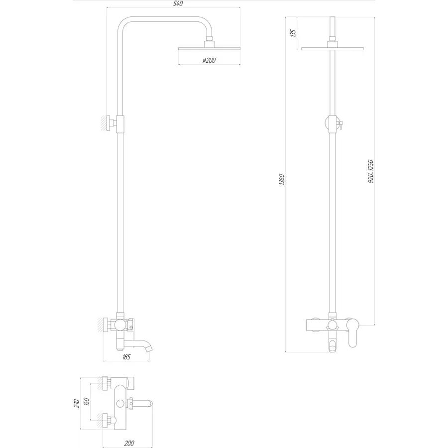 Душевая система Globus Lux DS0002