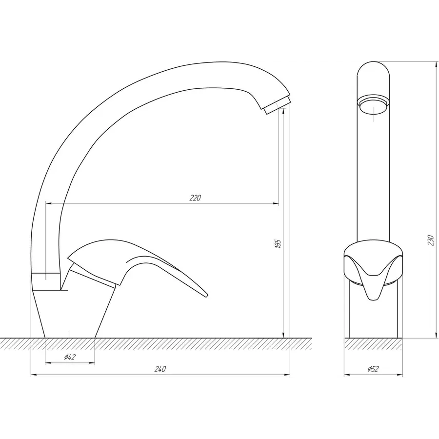 Кухонный смеситель EcoMix E-GEZ-203S-WH