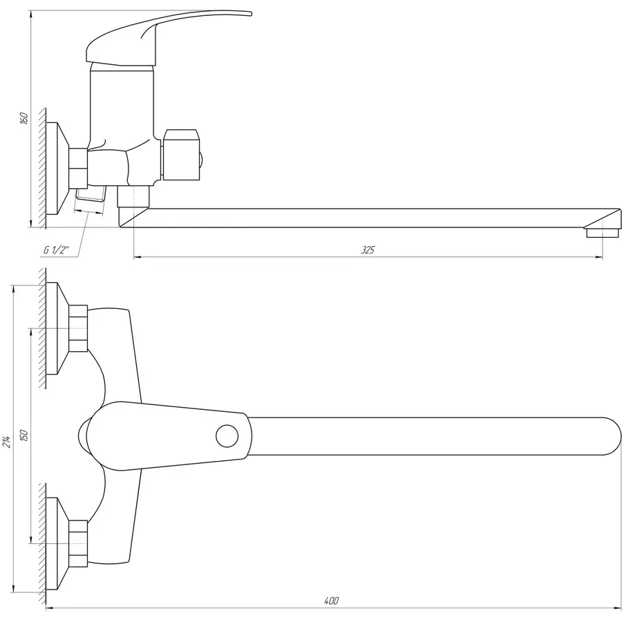 Смеситель для ванны EcoMix P-GEP-208