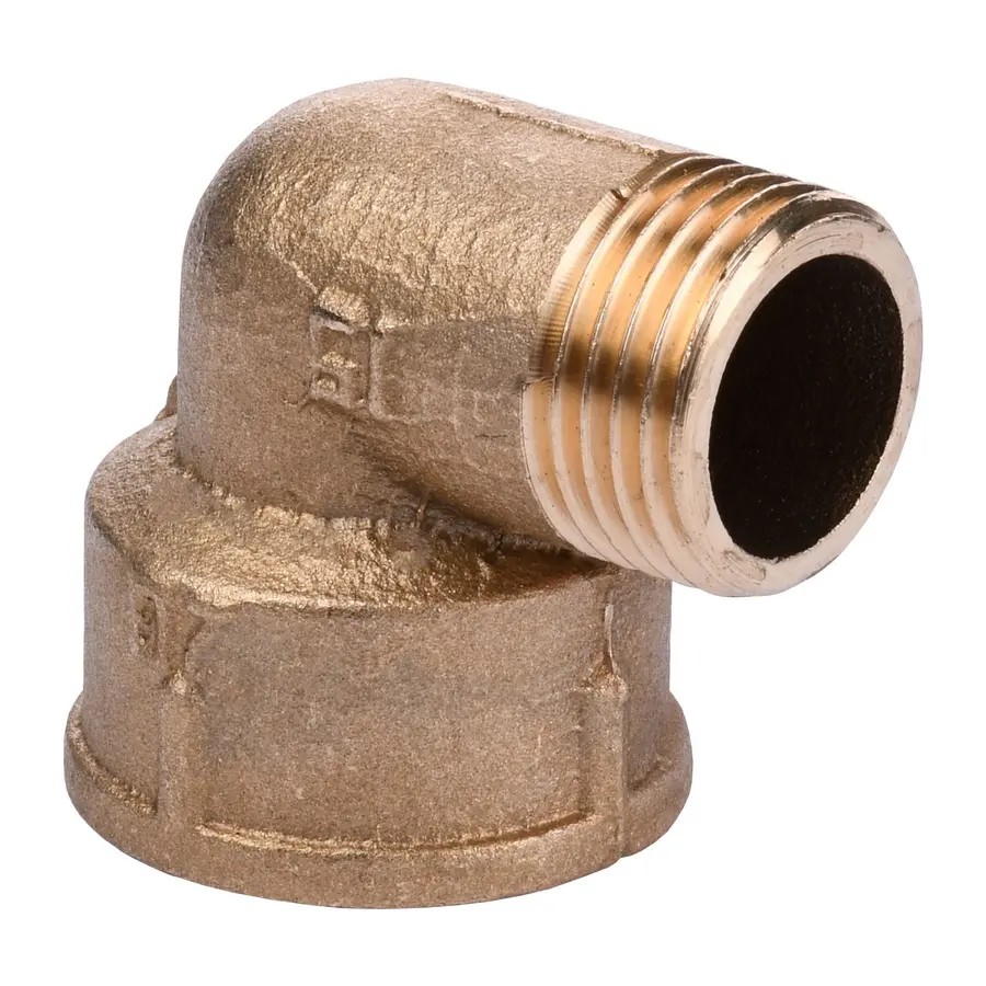 Кутник редукційний латунний 3/4″ВР х 1/2″ЗР ливарний А0104А VA