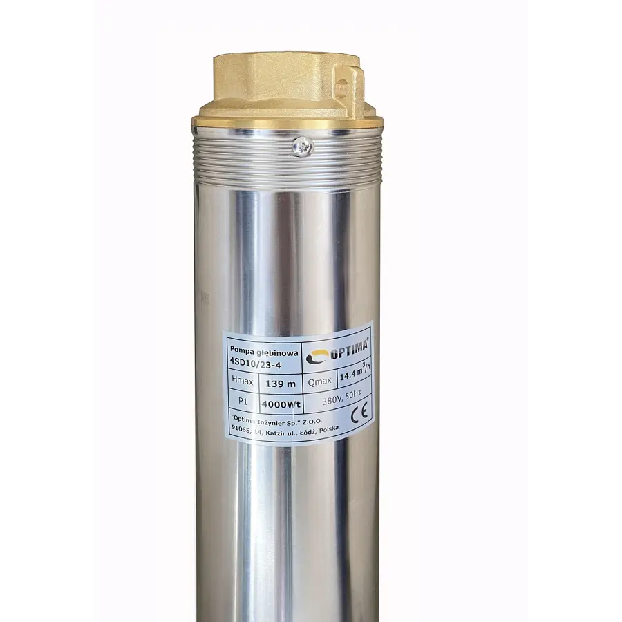 Насос свердловинний з підв, стійк, до піску OPTIMA 4SD10/23 4 кВт 139м 3-фазний ( 2 частини )