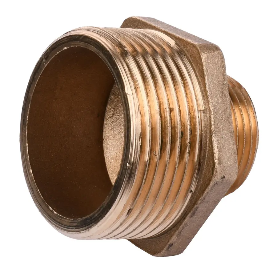 Ніпель редукційний латунний 1 1/2″ЗР х 3/4″ЗР штампований А0510А VA