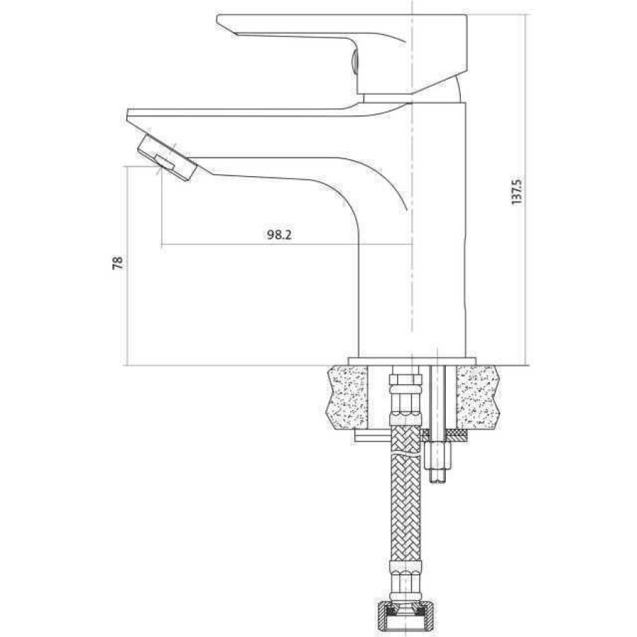 Смеситель для умывальника Cersanit VERO с металлическим донным клапаном S 951-145