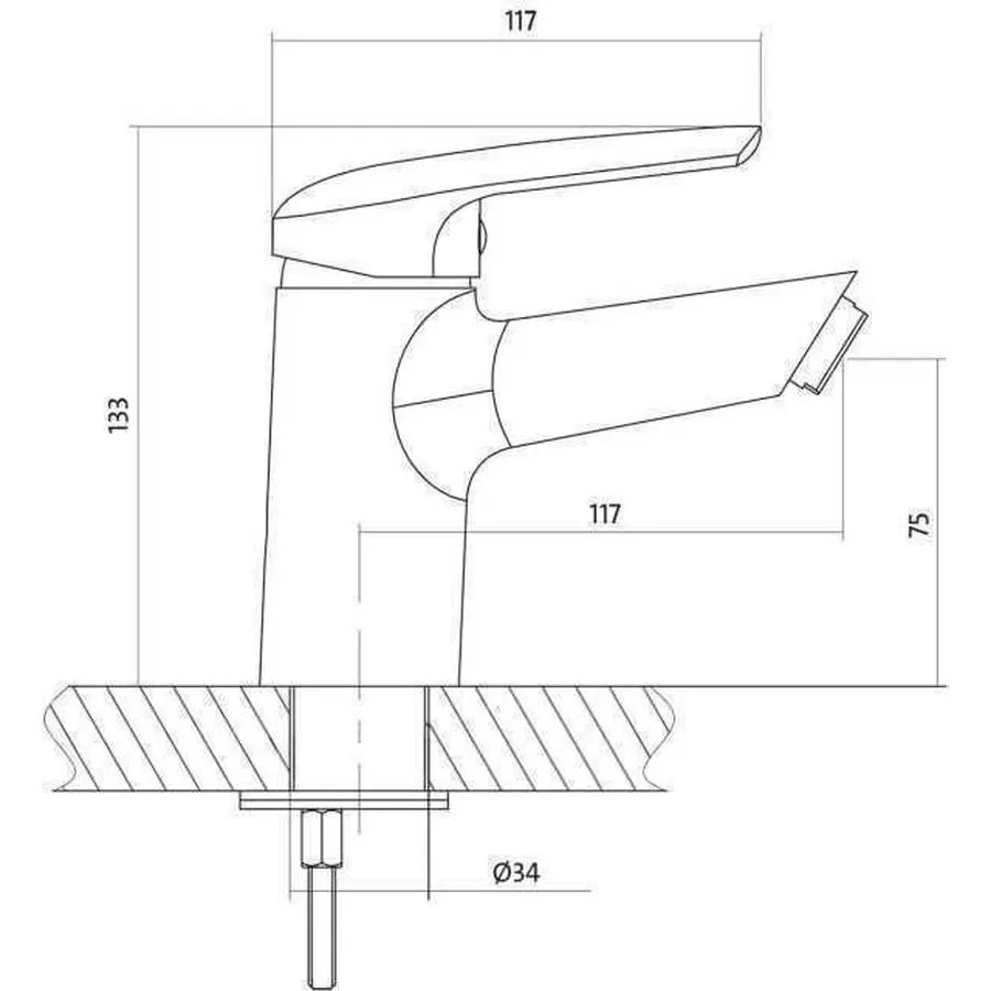 Смеситель для умывальника Cersanit AVEDO с металлическим донным клапаном S951-143
