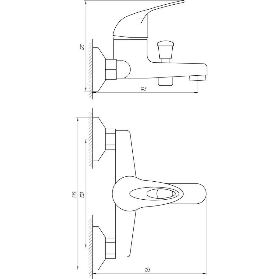 Смеситель для ванны Globus Lux Sena GLS-102