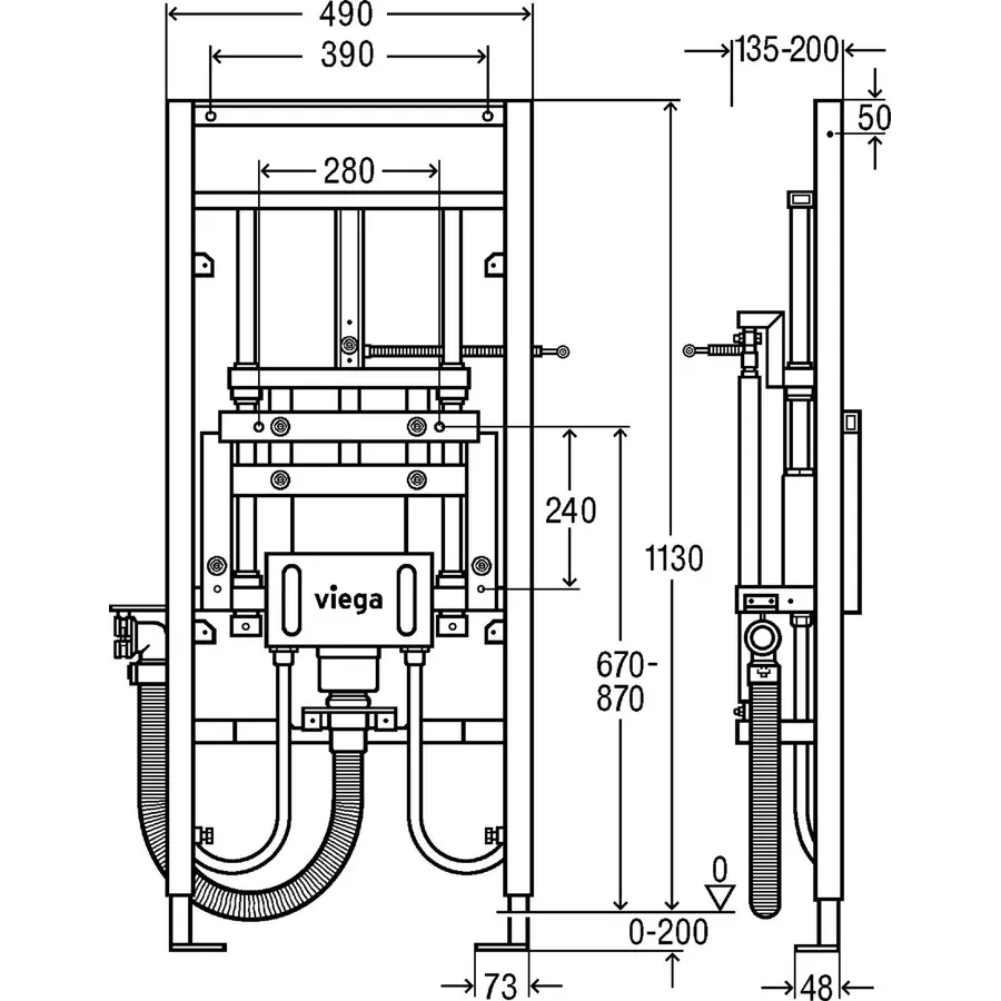 Модуль-рама для умивальника Eco Plus Viega 736903