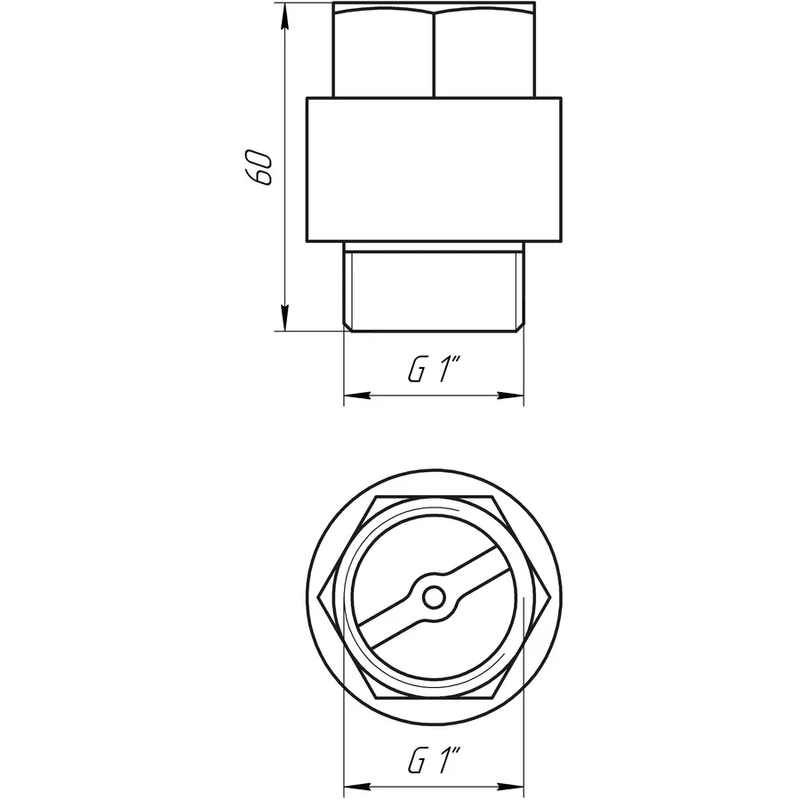 Клапан обратного хода воды PROFESSIONAL 1 "НВ QP100MF