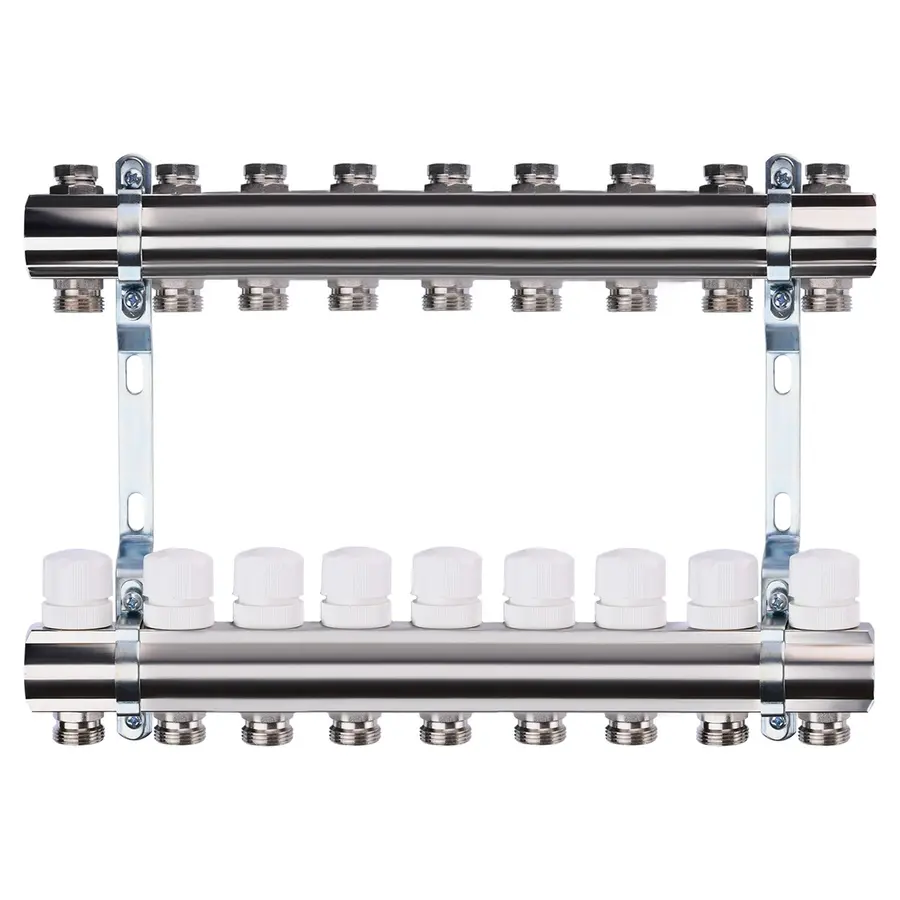 Коллектор с регуляторами и креплением ECO 001B 1 "x9