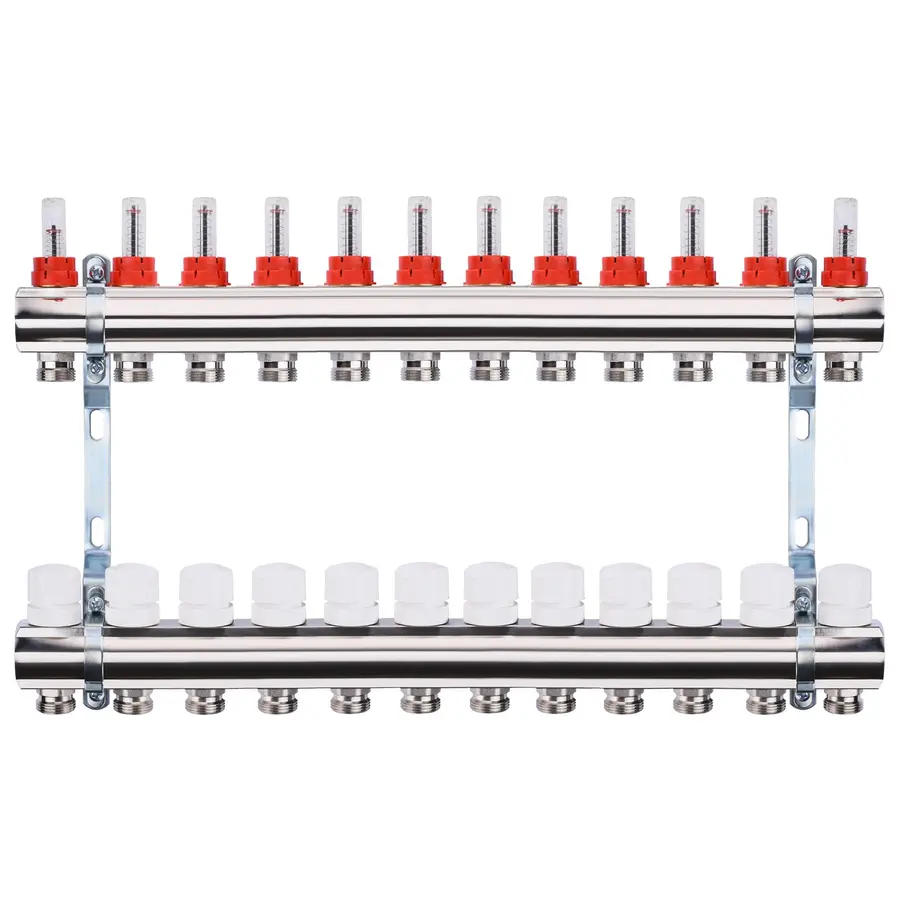 Коллектор с измерителем затрат, регуляторами и креплением ECO001A 1 "x12