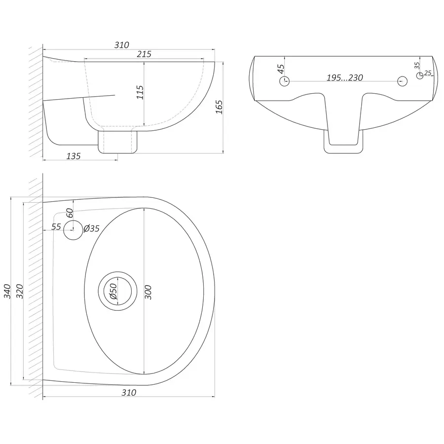 Умывальник 35 (Днепрокерамика)