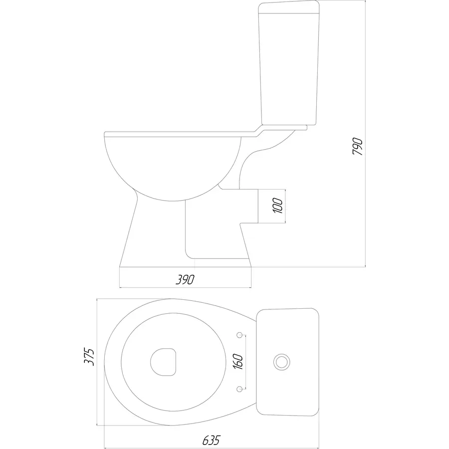 Унітаз-компакт «Лідо 1с», бок, гориз, ш-(1316-1318-0113-0434-0212-0211-0112) (Дніпрокераміка),