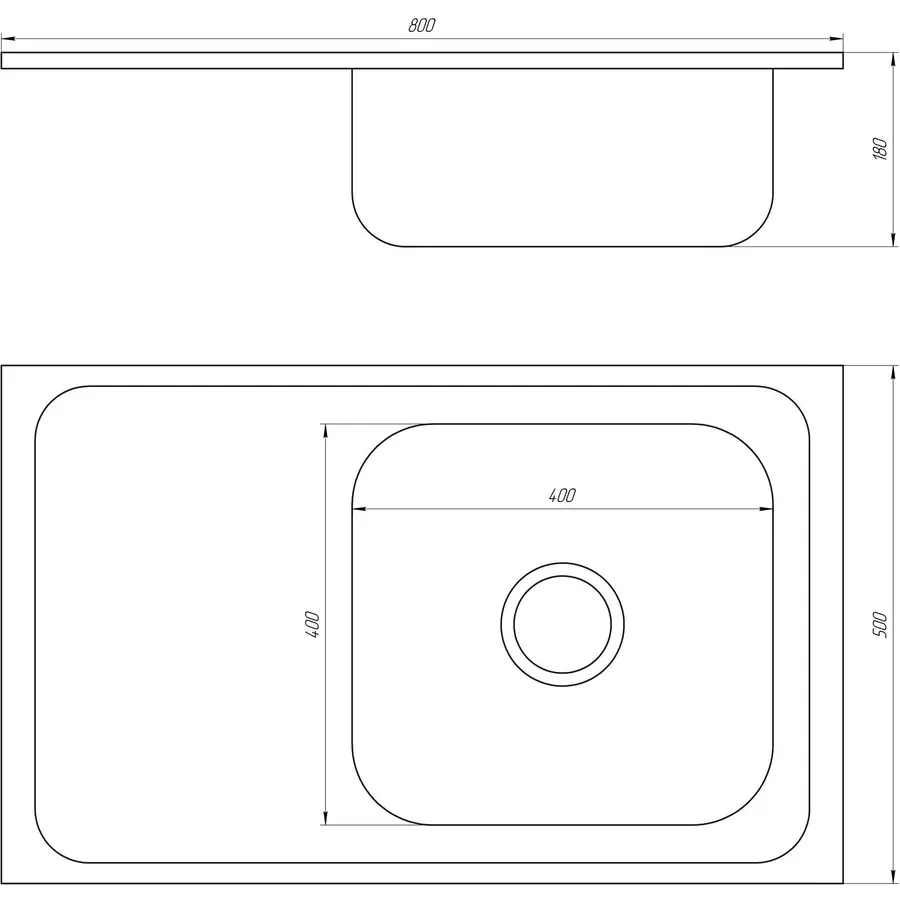 Мойка кухонная Mira MR 8050 R P Polish Right