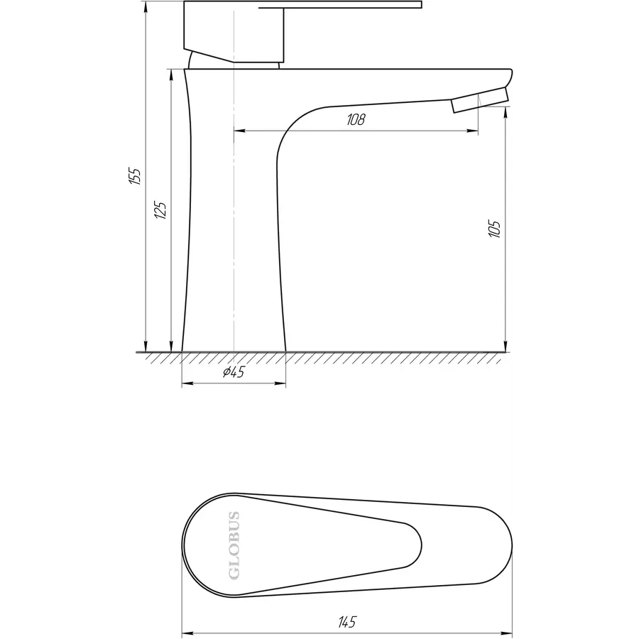 Змішувач для умивальника Globus Lux MAIN SM-101