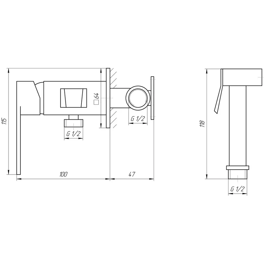 Змішувач гігієнічний TOPAZ SARDINIA TS 087106-H20