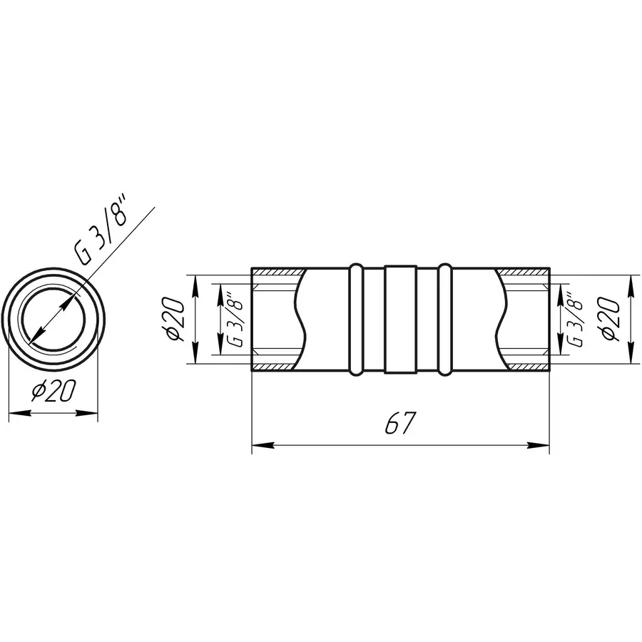 Муфта промежуточная пресс APE ITALY AP 103 20х20