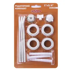 Комплект футорок секційного радіатора CRISTAL NR-2016 3/4″ з 3-кронштейнами (HT 416)