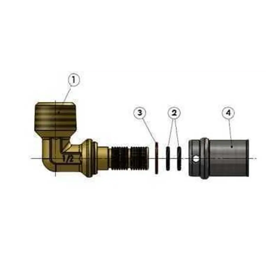Кутник із зовнішньою різьбою прес APE ITALY AP 153 1/2″х16