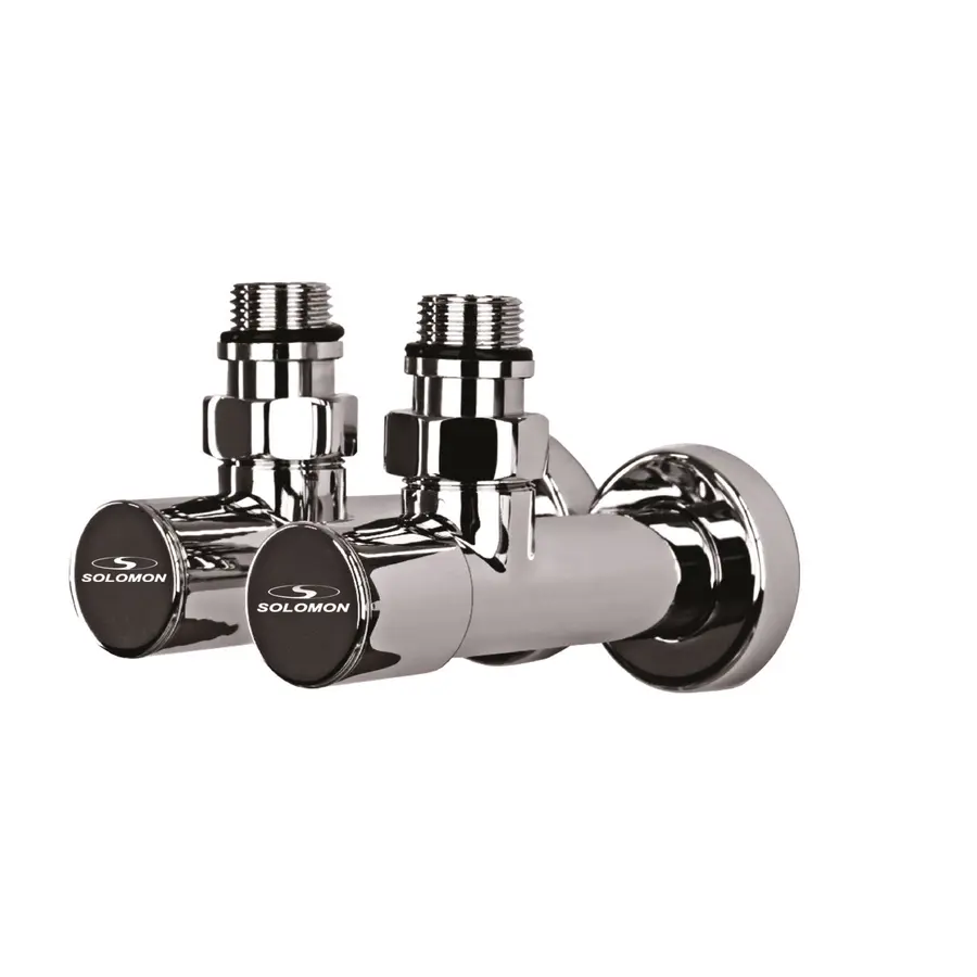 Кран вентильний кутовий з американкою SOLOMON LUX 1/2″ CHROM 7777 (2шт. КОМПЛЕКТ)