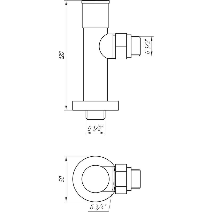 Кран вентильний кутовий з американкою SOLOMON LUX 1/2″ CHROM 7777 (2шт. КОМПЛЕКТ)